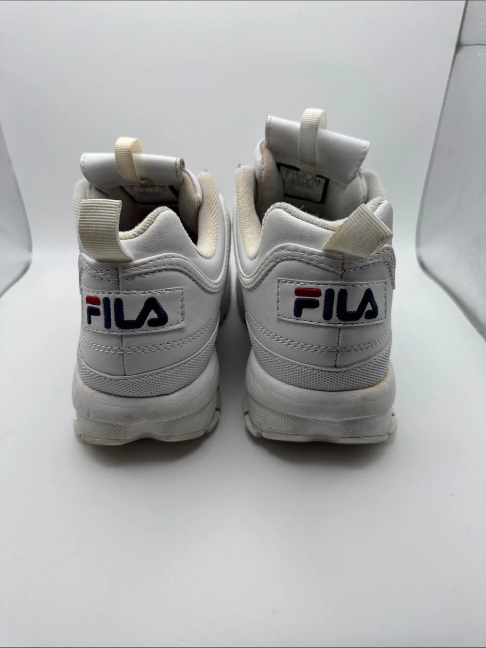 Fila Shoes Mens 9 Disruptor II Sneaker White Lace Up Low Top Comfort